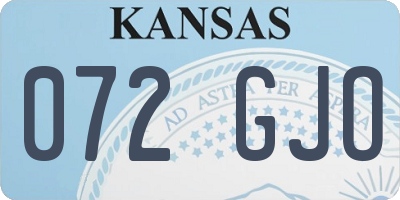 KS license plate 072GJO