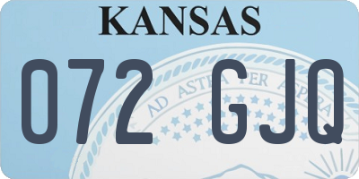 KS license plate 072GJQ