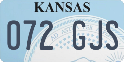 KS license plate 072GJS