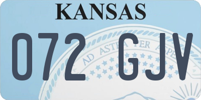 KS license plate 072GJV