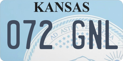 KS license plate 072GNL