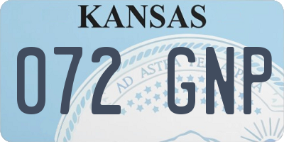 KS license plate 072GNP