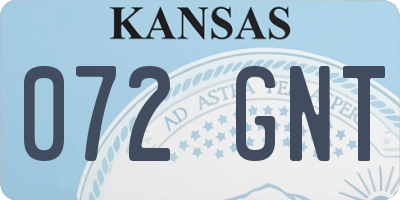KS license plate 072GNT