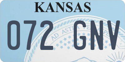 KS license plate 072GNV