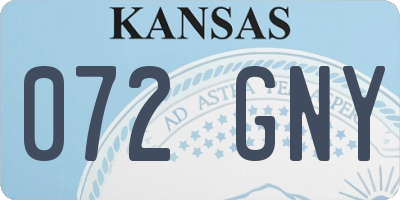 KS license plate 072GNY