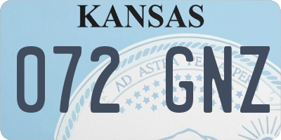 KS license plate 072GNZ