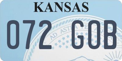 KS license plate 072GOB