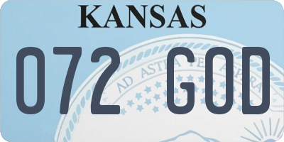 KS license plate 072GOD