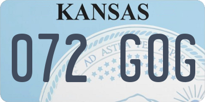 KS license plate 072GOG