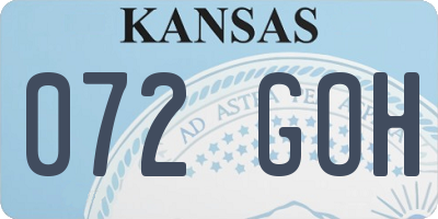 KS license plate 072GOH