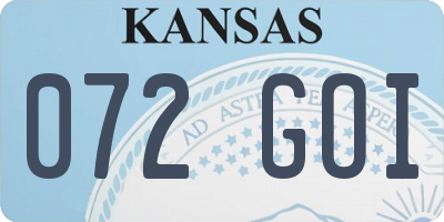 KS license plate 072GOI