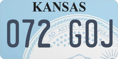 KS license plate 072GOJ