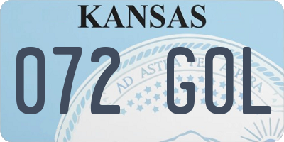 KS license plate 072GOL