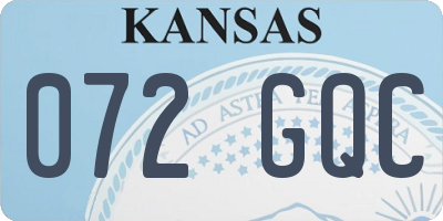 KS license plate 072GQC