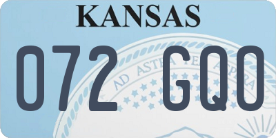 KS license plate 072GQO