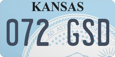 KS license plate 072GSD