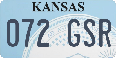 KS license plate 072GSR