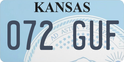 KS license plate 072GUF
