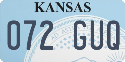 KS license plate 072GUQ