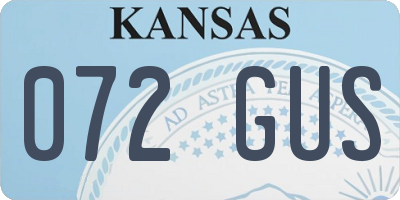KS license plate 072GUS