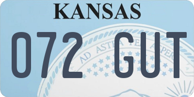 KS license plate 072GUT