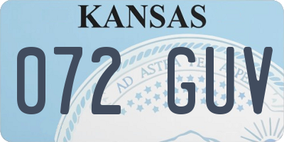 KS license plate 072GUV
