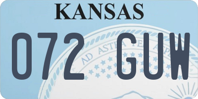 KS license plate 072GUW
