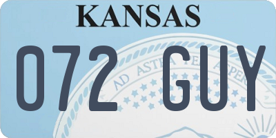 KS license plate 072GUY