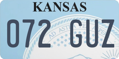 KS license plate 072GUZ