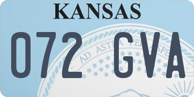 KS license plate 072GVA