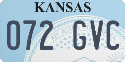 KS license plate 072GVC