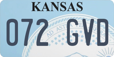 KS license plate 072GVD
