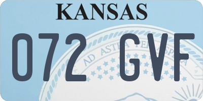 KS license plate 072GVF