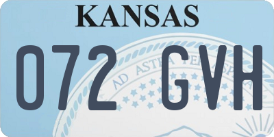 KS license plate 072GVH