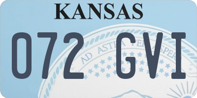 KS license plate 072GVI