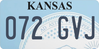 KS license plate 072GVJ