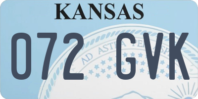 KS license plate 072GVK