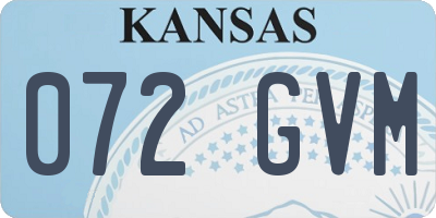 KS license plate 072GVM