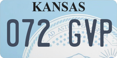 KS license plate 072GVP