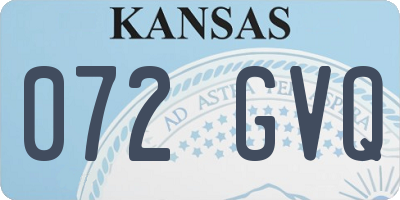 KS license plate 072GVQ