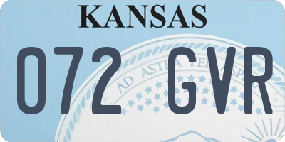 KS license plate 072GVR