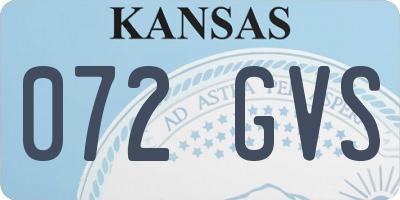 KS license plate 072GVS