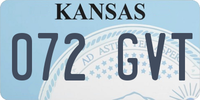 KS license plate 072GVT