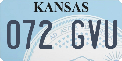 KS license plate 072GVU