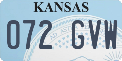 KS license plate 072GVW