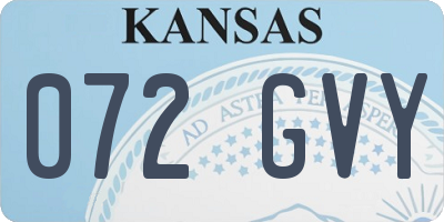 KS license plate 072GVY