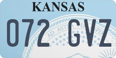KS license plate 072GVZ