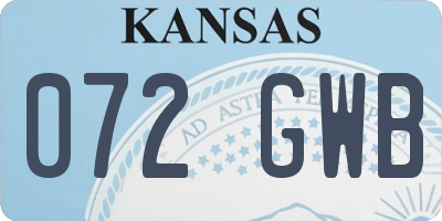 KS license plate 072GWB