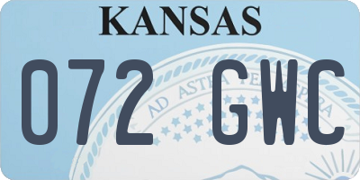 KS license plate 072GWC
