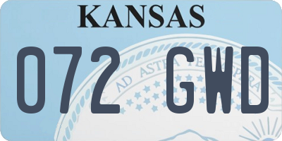 KS license plate 072GWD